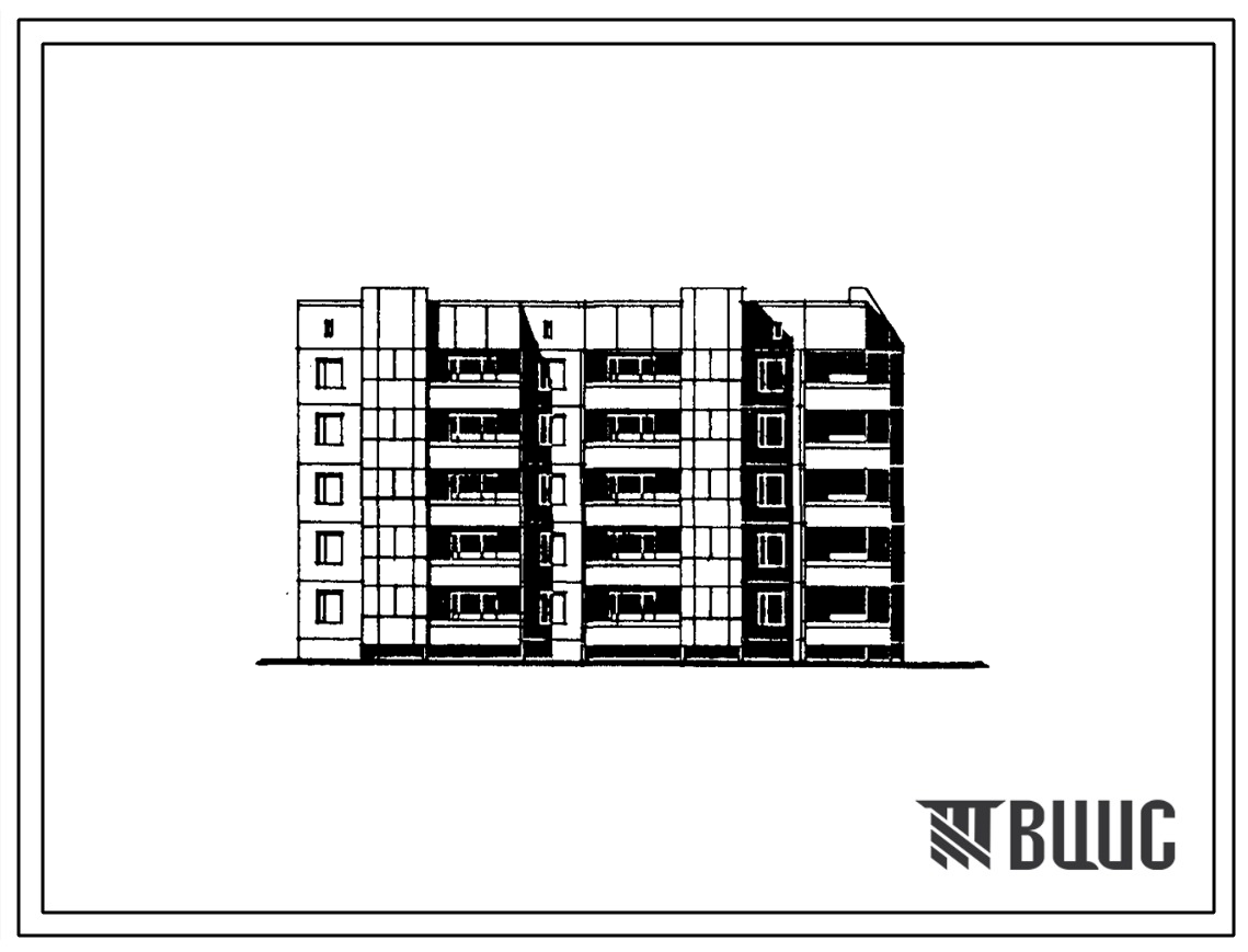 Типовой проект 97-0388с.13.89 Блок-секция 5-этажная 25-квартирная поворотная на 90 правая 1-1-2-3-3 (для строительства в г. Ангарске)