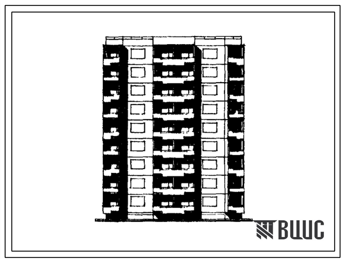Типовой проект 92-030С/1 Блок-секция девятиэтажная 18-квартирная, поворотная с внутренним углом 135? (двухкомнатных 2Б — 1, трехкомнатных 3Б — 17). Для строительства в IВ климатическом подрайоне, II и III климатических районах сейсмичностью 7 баллов.