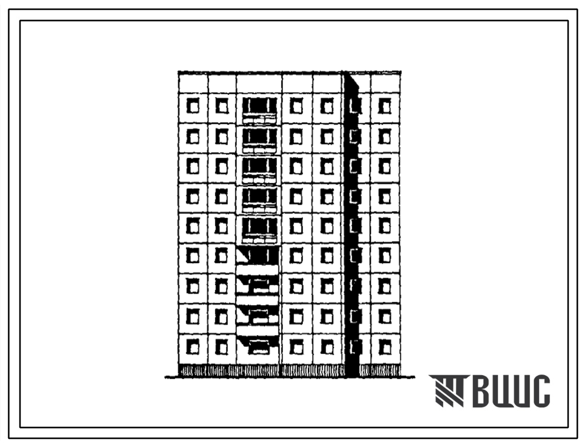 Типовой проект 97-0220.86 Девятиэтажная блок-секция рядовая левая на 27 квартир