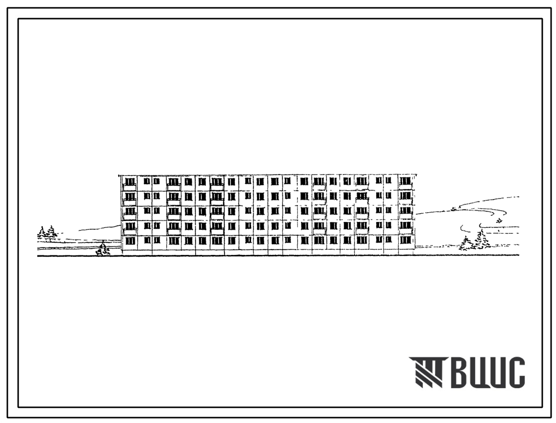 Типовой проект 1-468Б-9 Пятиэтажный четырехсекционный дом на 70 квартир для кооперативного строительства (с наружными стеновыми панелями однорядной разрезки).