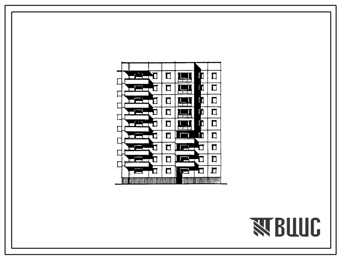 Типовой проект 97-0222.86 Девятиэтажная блок-секция угловая левая на 36 квартир