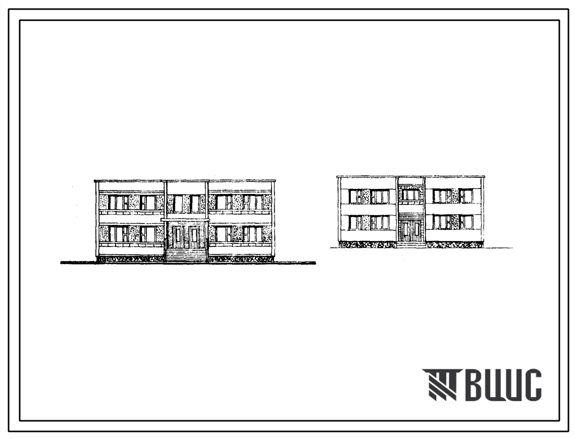 Типовой проект 111-88-29/1 Жилой дом двухэтажный четырехквартирный с отдельными входами в квартиры (трехкомнатных 3Б — 3, четырехкомнатных 4А — 1). Для строительства во IIВ климатическом подрайоне Белорусской ССР.