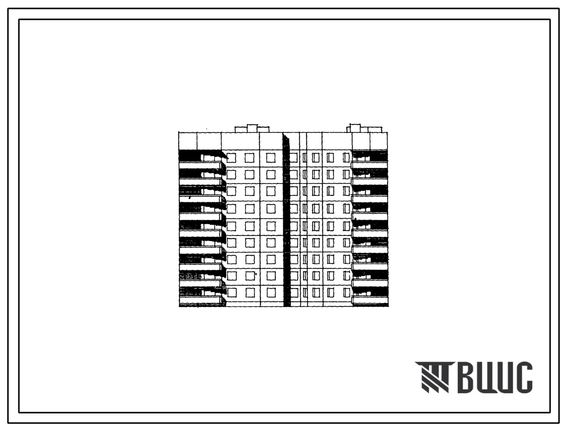 Типовой проект 90-023/1.2 9-этажная 54-квартирная поворотная под углом 135 градусов блок-секция с внешним углом