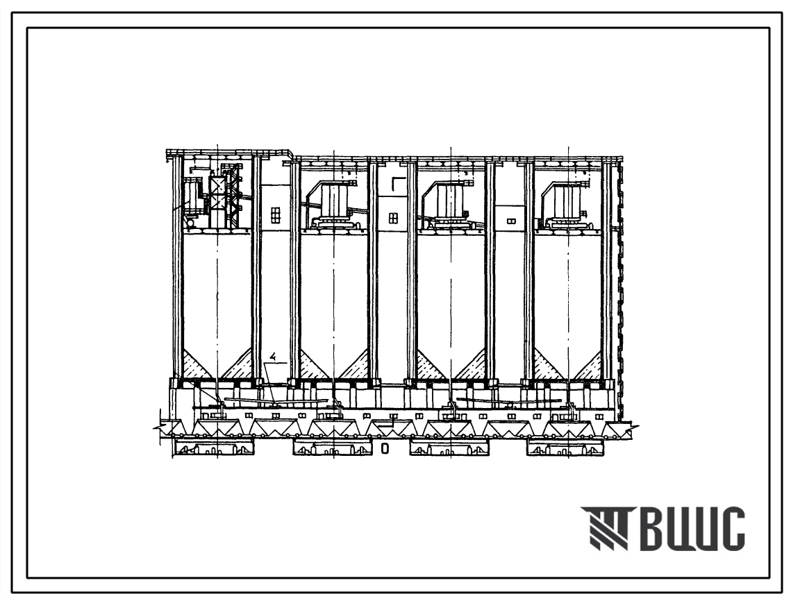 Типовой проект 708-23.85 Силосы для цемента диаметром 18 м с механическим транспортом для складов цементных заводов