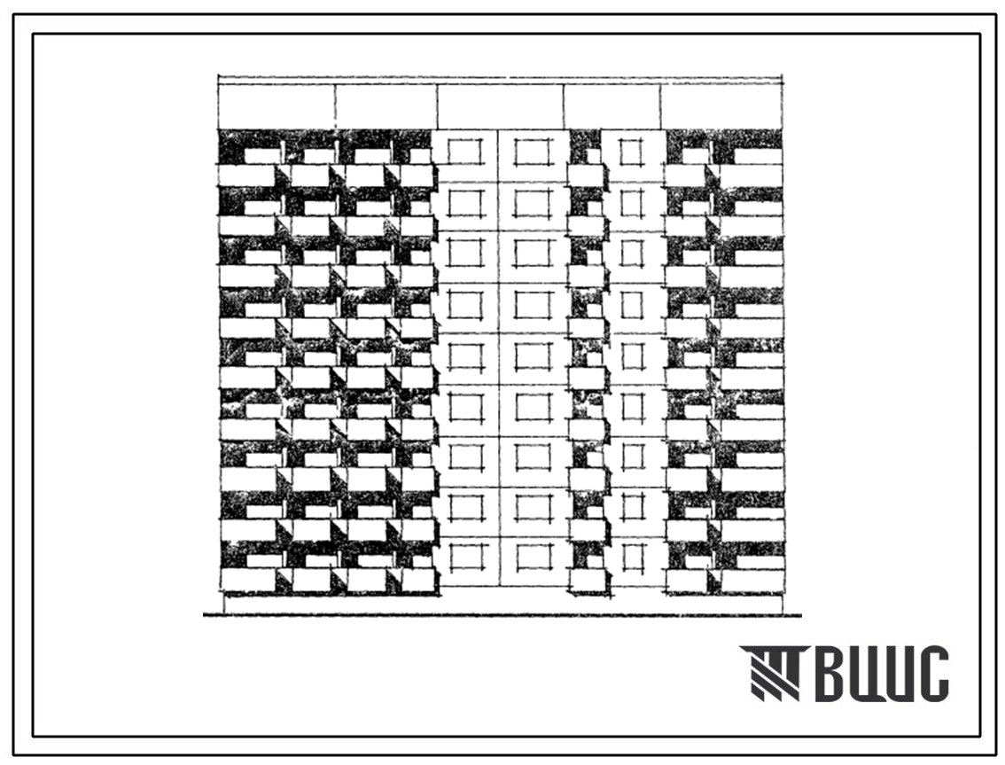 Типовой проект 119-07.85 Блок-секция рядовая с торцевыми окончаниями 9-этажная 36-квартирная 1Б-2Б-3Б-4Б. Для строительства во 2Б климатическом подрайоне Латвийской ССР.