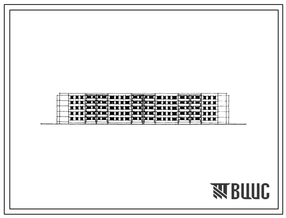 Типовой проект 111-88-7 Пятиэтажный шестисекционный жилой дом на 70 квартир (двухкомнатных 2Б-40; трехкомнатных 3Б-20, четырехкомнатных 4Б-10)