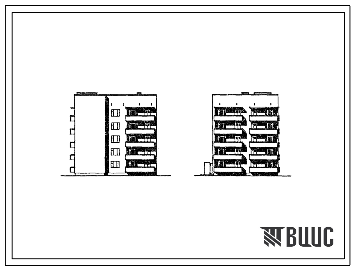 Типовой проект 67-013с/1.2 Пятиэтажная блок-секция на 15 квартир угловая (Т-образная) 2Б, 2Б,2Б (левая)