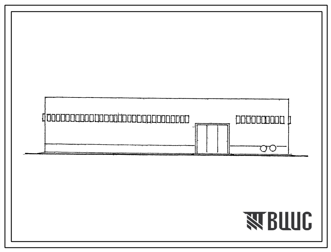 Фасады Типовой проект 903-4-85.87 Насосная станция тепловых сетей производительностью 1600 м3/ч с узлом рассечки (вариант с кирпичными стенами)