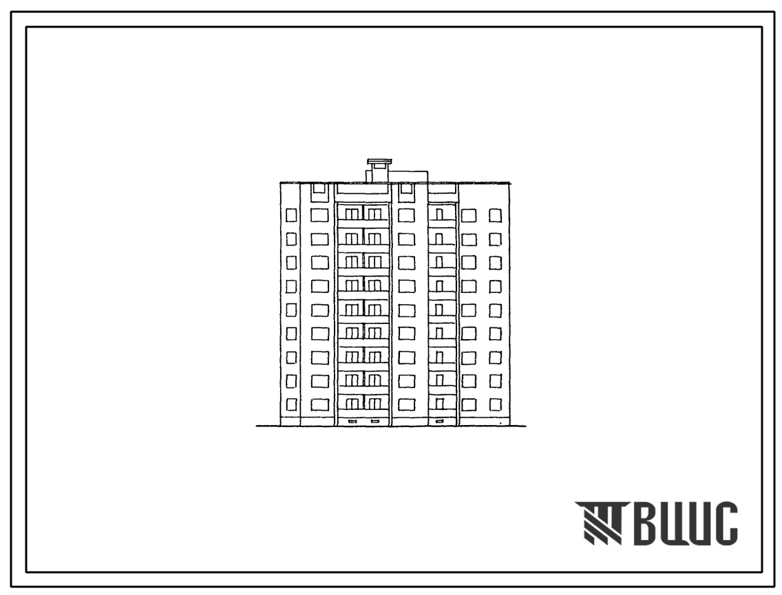 Типовой проект 87-0150.87 9-этажная рядовая /торцовая/ блок-секция на 54 квартиры для малосемейных Р/Т/ 1А-1Б-1Б-1Б-2А-2А