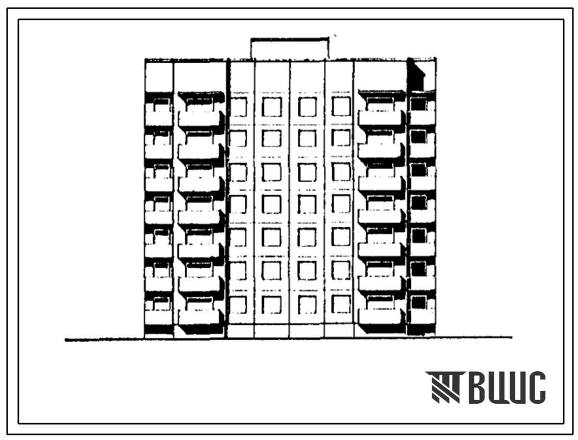Фасады Типовой проект 90-0299.1.13.90 Блок-секция 7-этажная 28-квартирная рядовая 2-2-3-3 (для строительства в г. Омске и Омской области)