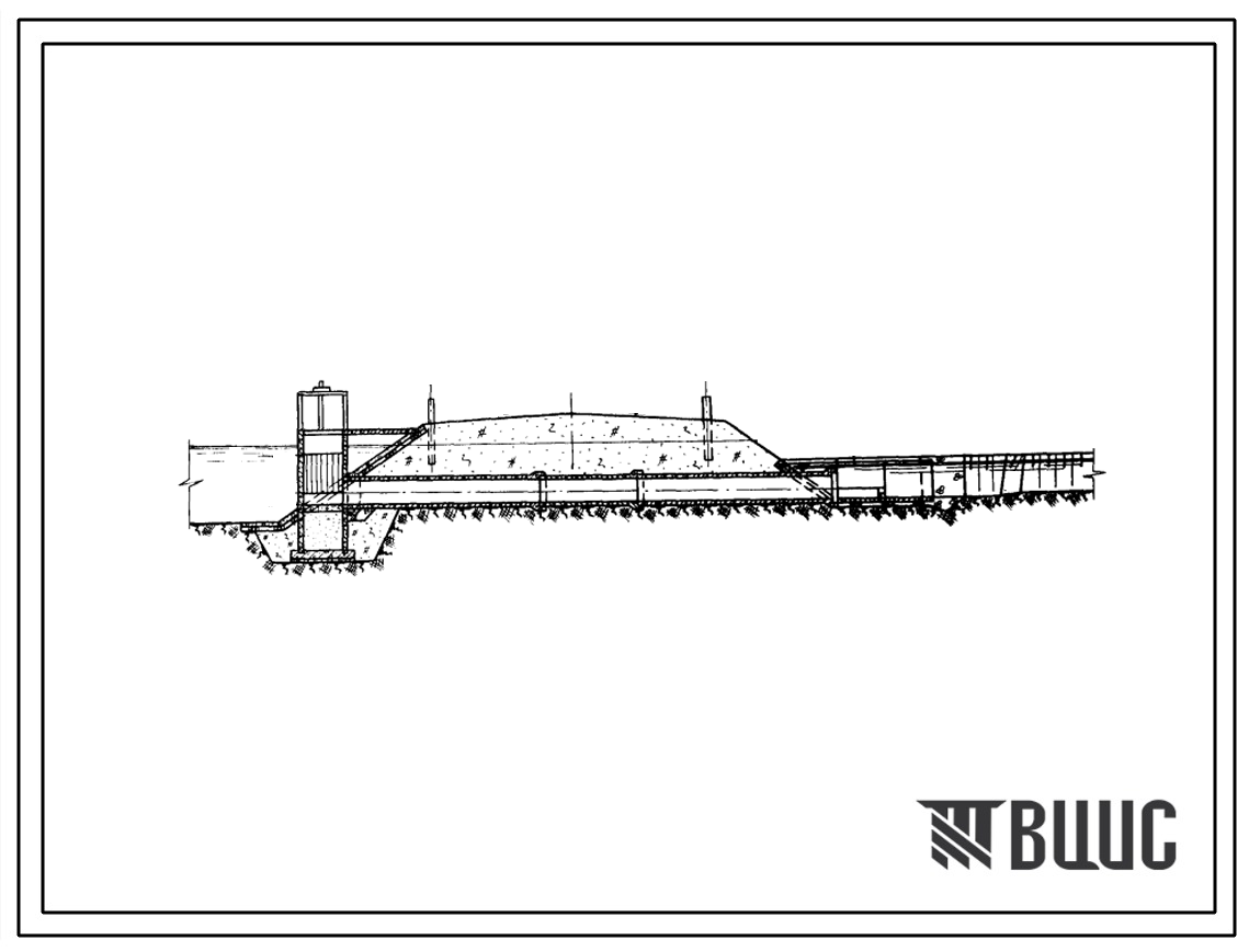 Типовой проект 820-117 Водовыпуски из магистральных каналов из сборного железобетона на расход до 2 м3/сек. с напором до 2,5 м.