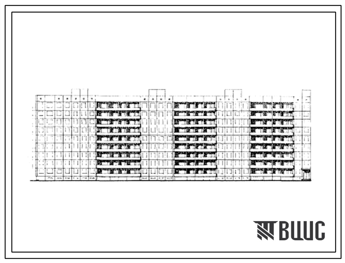 Типовой проект 1Лг-504Д-11 Девятиэтажный семисекционный крупнопанельный жилой дом на 251 квартиру (двухкомнатных-107, трехкомнатных-125, четырехкомнатных-19). Для строительства в г.Ленинграде. Расчетная наружная температура -24 0С.