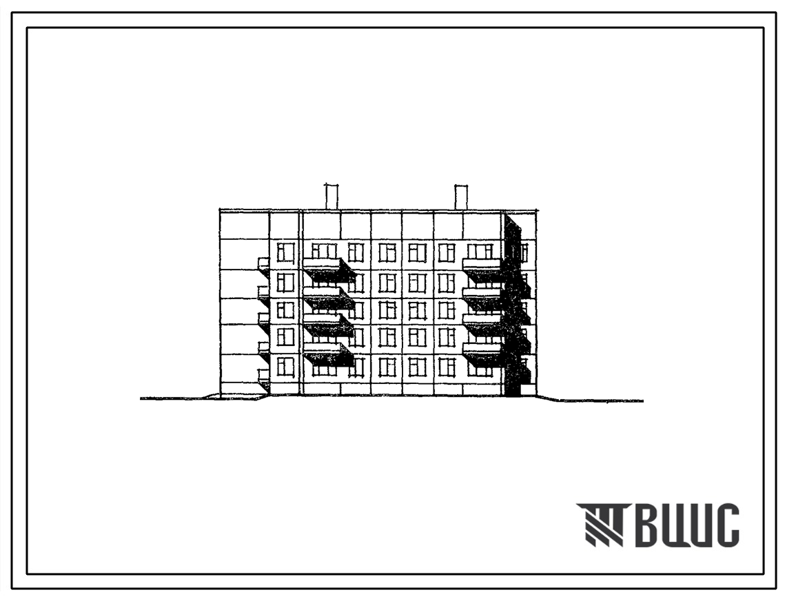 Типовой проект 125-056.84 5-этажная 20-квартирная угловая блок-секция 4Б-2Б-2Б-3Б. Для строительства в 3А климатическом подрайоне Казахской ССР (г.Аркалык Тургайской области).