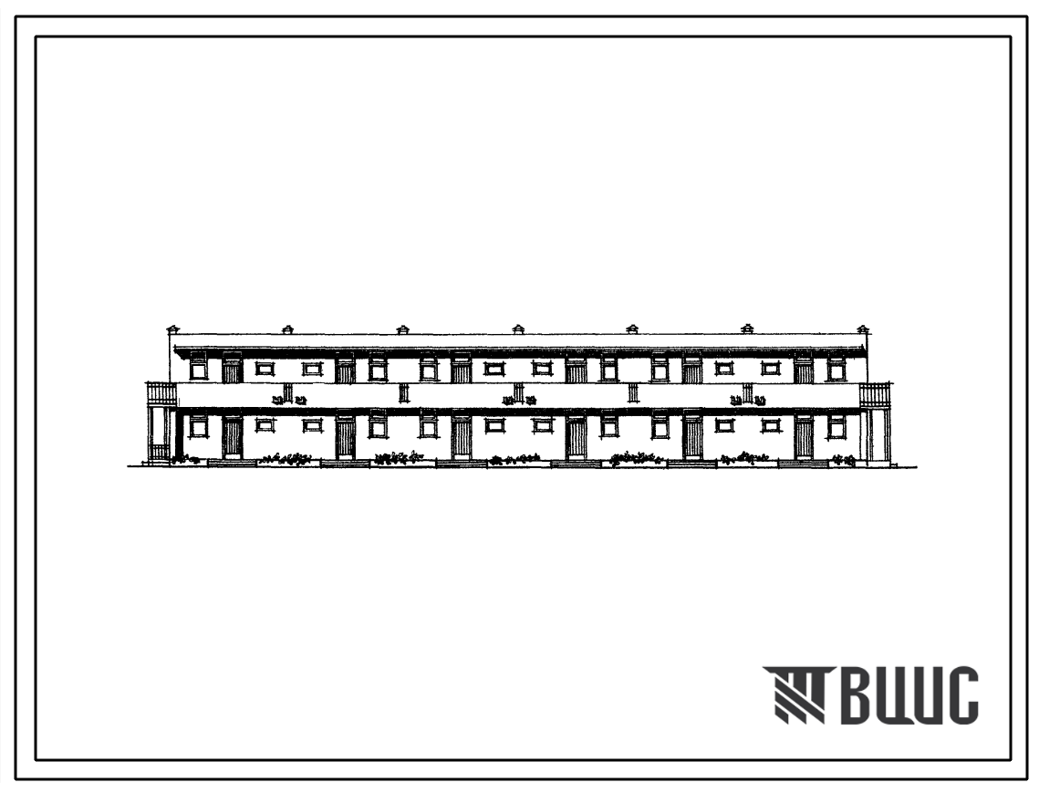 Типовой проект 134-101-20СП/1 Двухэтажный 12 квартирный галерейный дом с квартирами типа 1Б (однокомнатных 1Б-12).