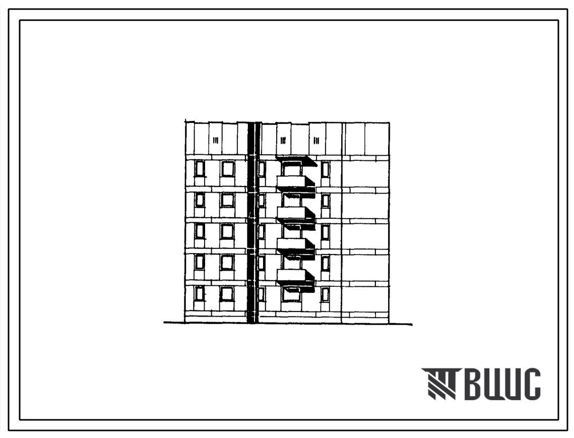 Типовой проект 174-037с.85 Блок-секция 5-этажная 1-секционная 15-квартирная поворотная левая с внутренним углом поворота 1Б.2А.3Б