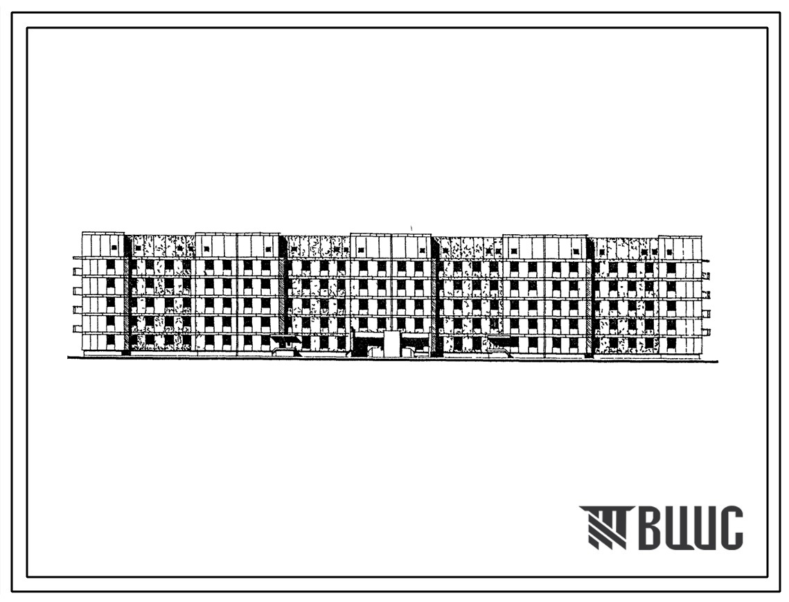 Фасады Типовой проект 163-123-44м.86 Общежитие 5-этажное на 408 человек для рабочих и служащих