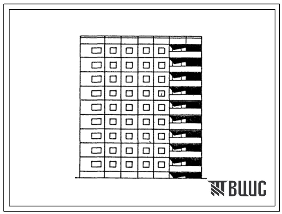 Типовой проект 121-0150.13.87 9-этажная торцевая левая блок-секция на 36 квартир 2.2.2.3 для строительства в Оренбургской области