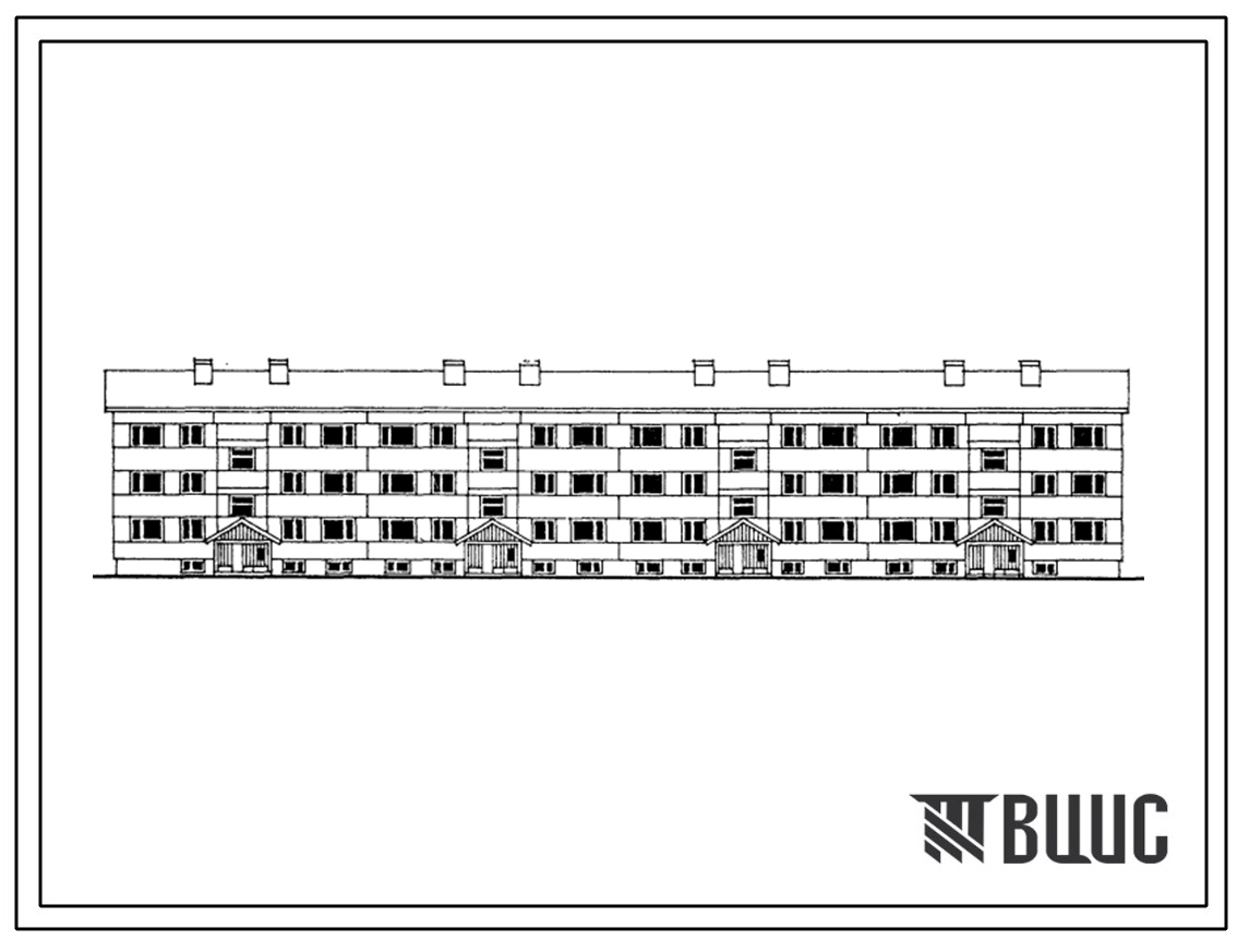 Типовой проект 113-23-67.13.86 Трехэтажный четырехсекционный жилой дом на 30 квартир (для строительства в Эстонской ССР)
