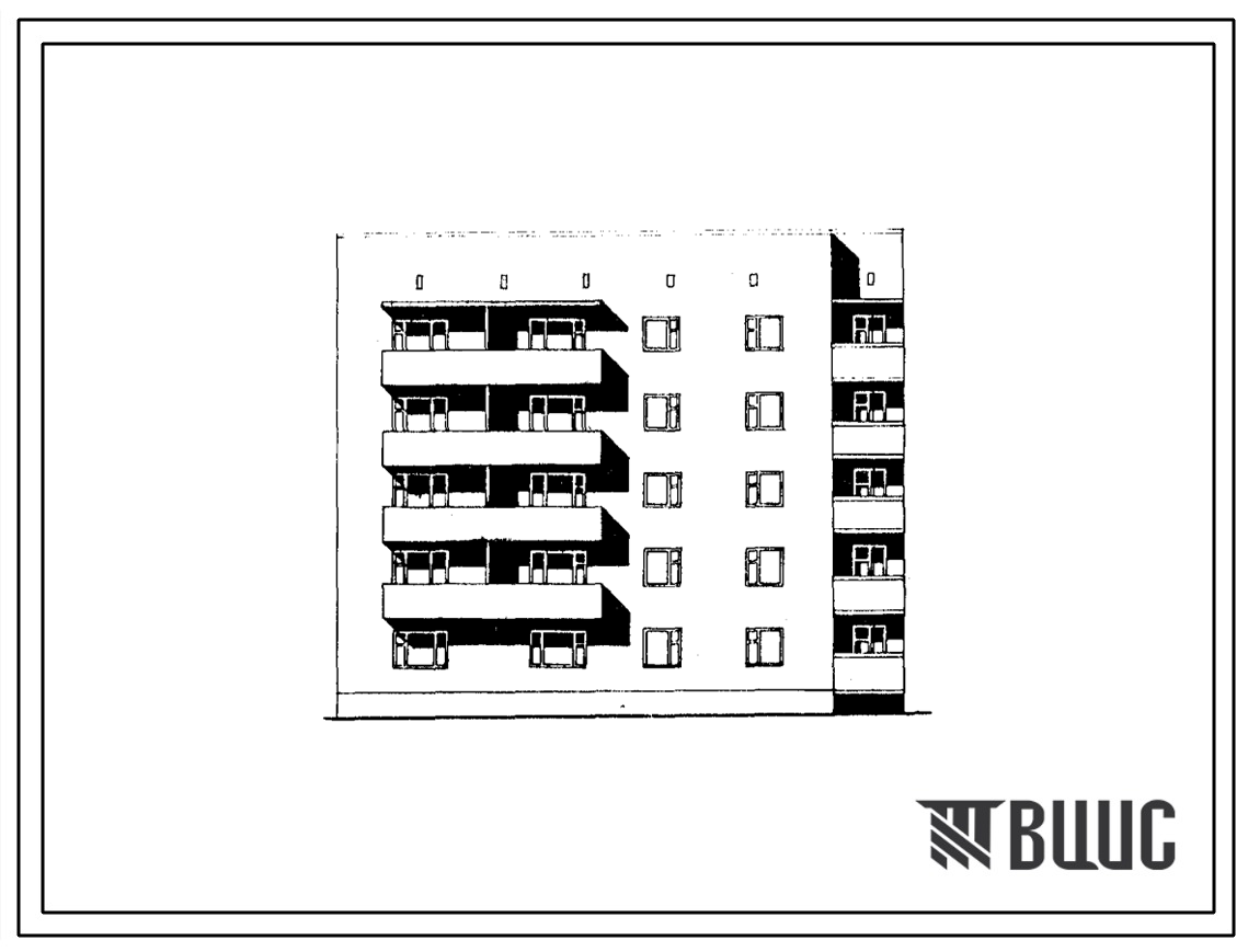 Типовой проект 87-0106.86 Пятиэтажная угловая блок-секция на 20 квартир У-1Б-2Б-3А-4Б