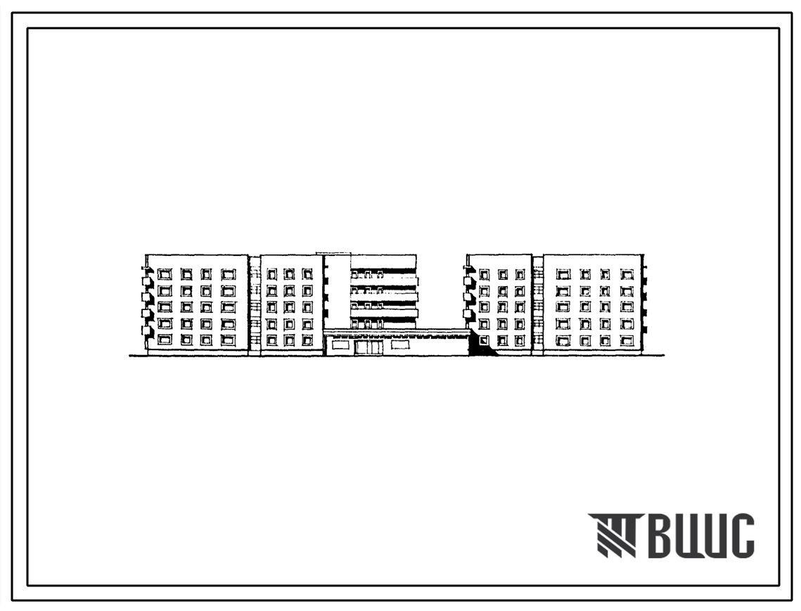 Типовой проект 164-114-25с.85 Пятиэтажное общежитие для рабочих и служащих на 422 человека (с жилыми ячейками на 3, 4, 10 и 12 человек)