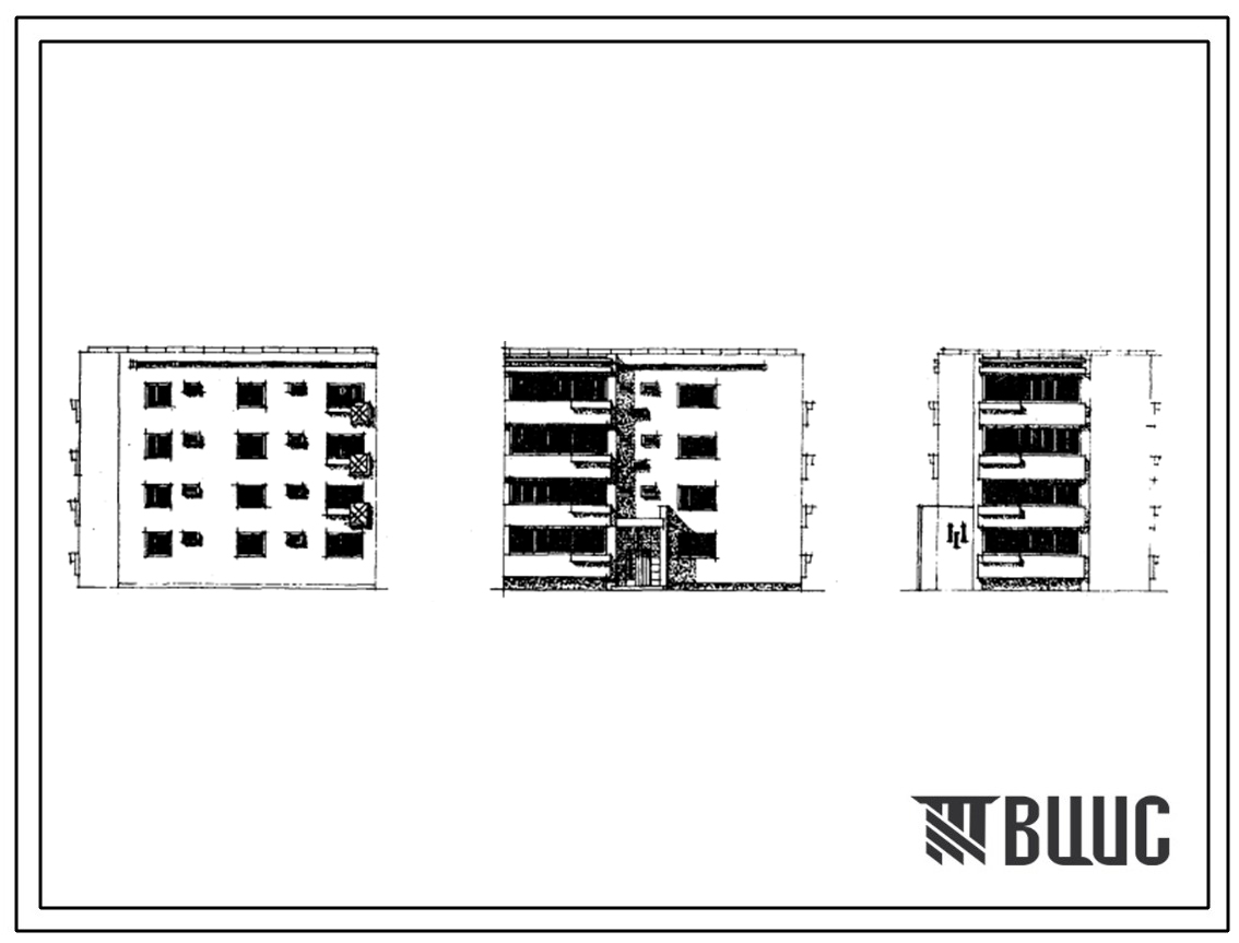 Типовой проект 77-045сп/1 Блок-секция 4-этажного дома на 8 квартир (2Б-3А), торцовая левая