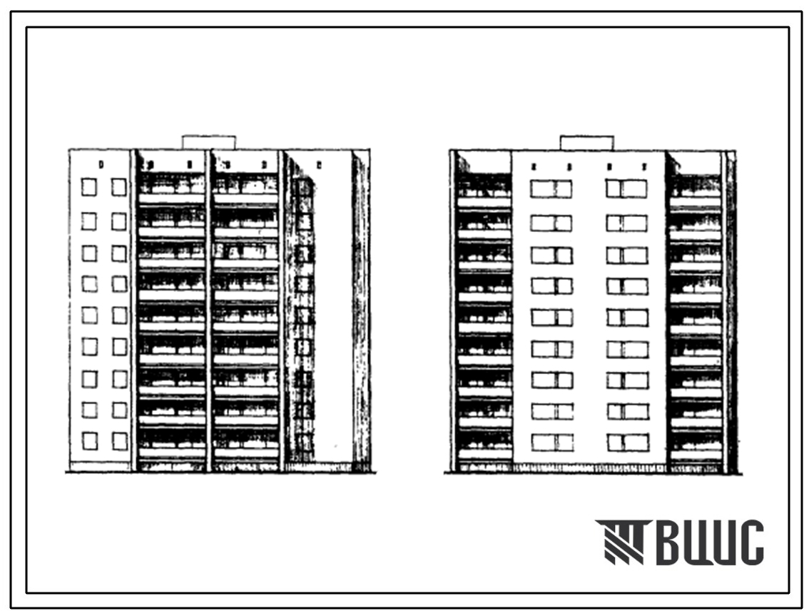 Типовой проект 86-018/1 9-этажная 45-квартирная блок-секция 1Б.2Б.3Б.3Б.4Б