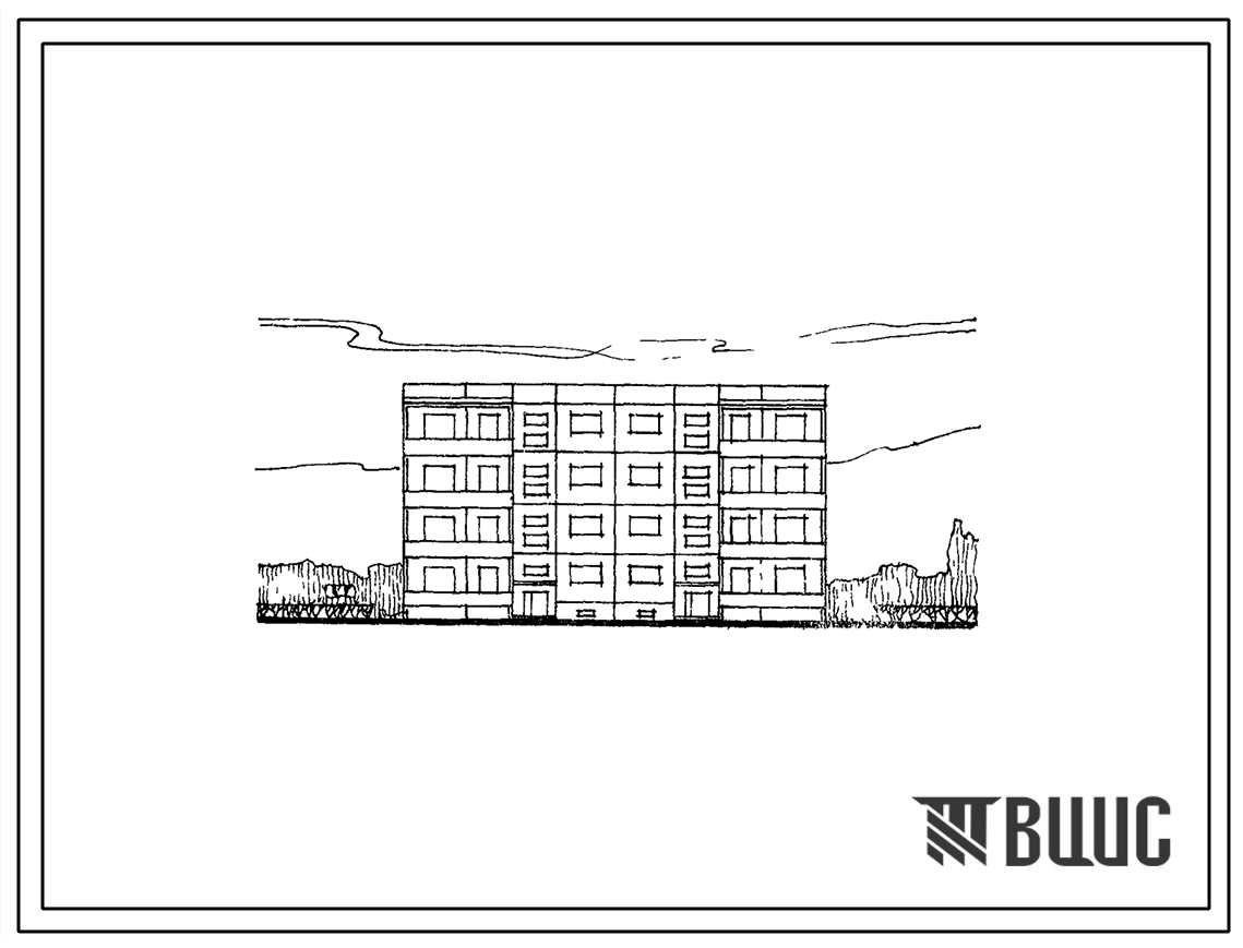 Типовой проект 76-021сп Крупнопанельная четырехэтажная блок-секция на 16 квартир прямая с террасами с двух сторон, для строительства в районах с сейсмичностью 7 баллов.