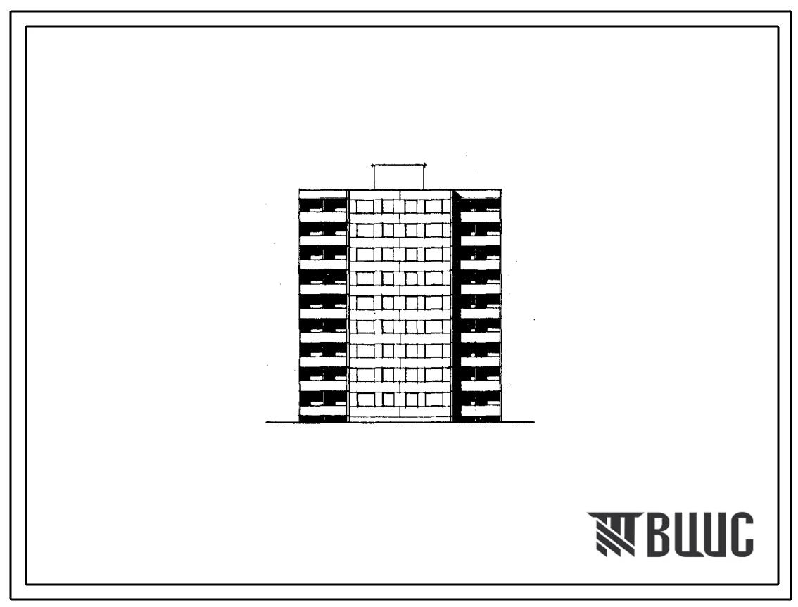 Типовой проект 88-025/1 Девятиэтажная рядовая с торцовым окончанием блок-секция на 36 квартир (двухкомнатных 2Б — 18, трехкомнатных 3Б — 18). Для строительства во IIВ климатическом подрайоне Белорусской ССР.