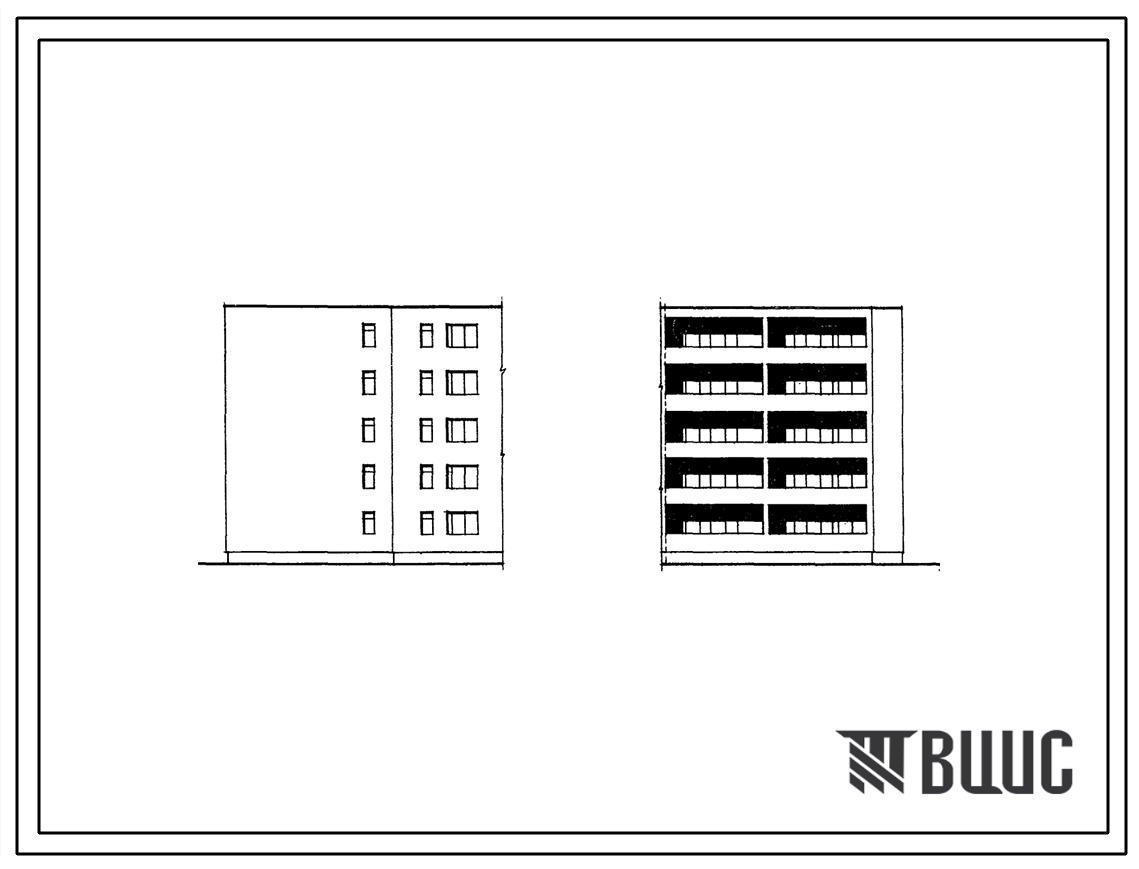 Типовой проект 85-08 5-этажная 15-квартирная угловая левая блок-секция со стенами из кирпича. Для строительства в 1В, 2Б, 2В, 2Г климатических подрайонах.