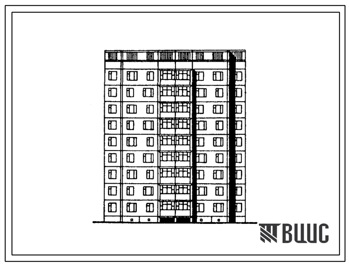 Типовой проект 125-015/1.2 Девятиэтажная блок-секция рядовая на 36 квартир. Для строительства в г.Братске и Усть-Илимске