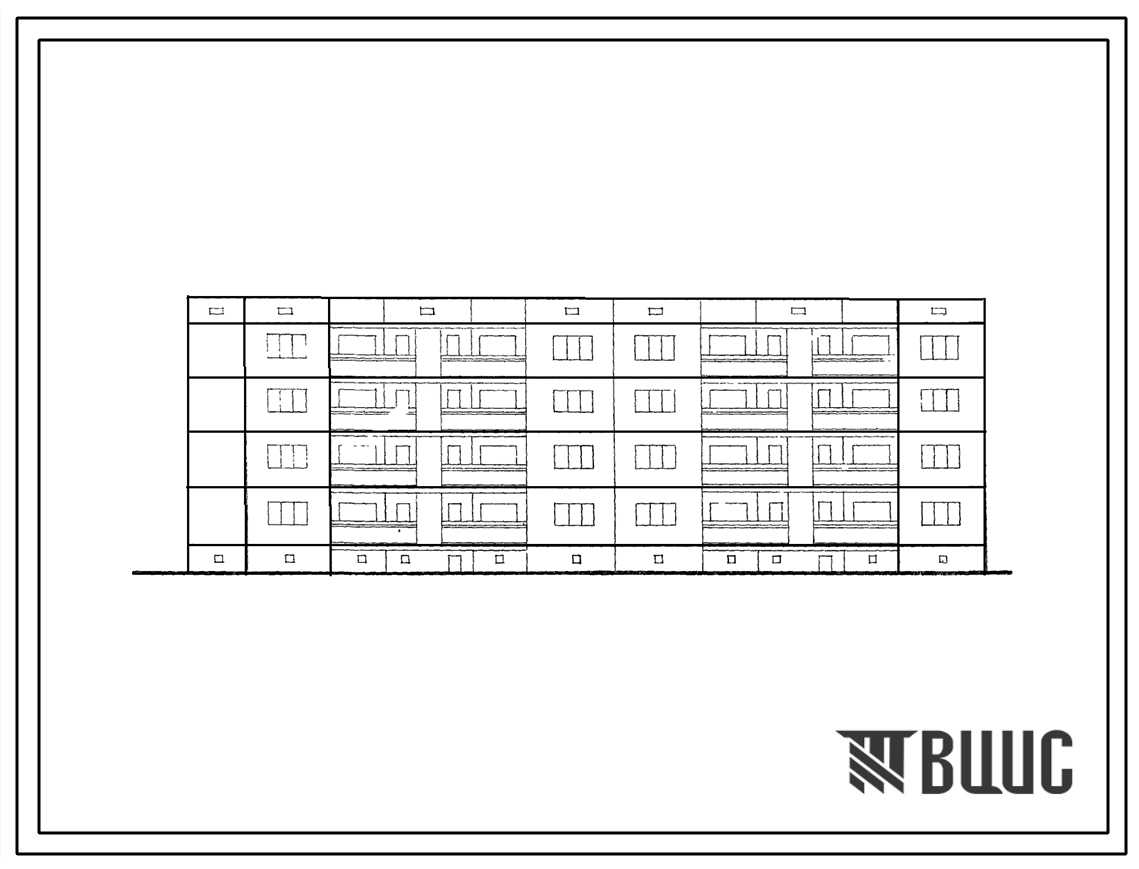 Типовой проект 127-029с/1 Четырехэтажная блок-секция торцевая левая на 16 квартир (двухкомнатных 2Б-4, трехкомнатных 3Б-4, четырехкомнатных 4Б-4, пятикомнатных 5А-4). Для строительства в 4Б климатическом подрайоне грузинской ССР сейсмичностью 7 баллов