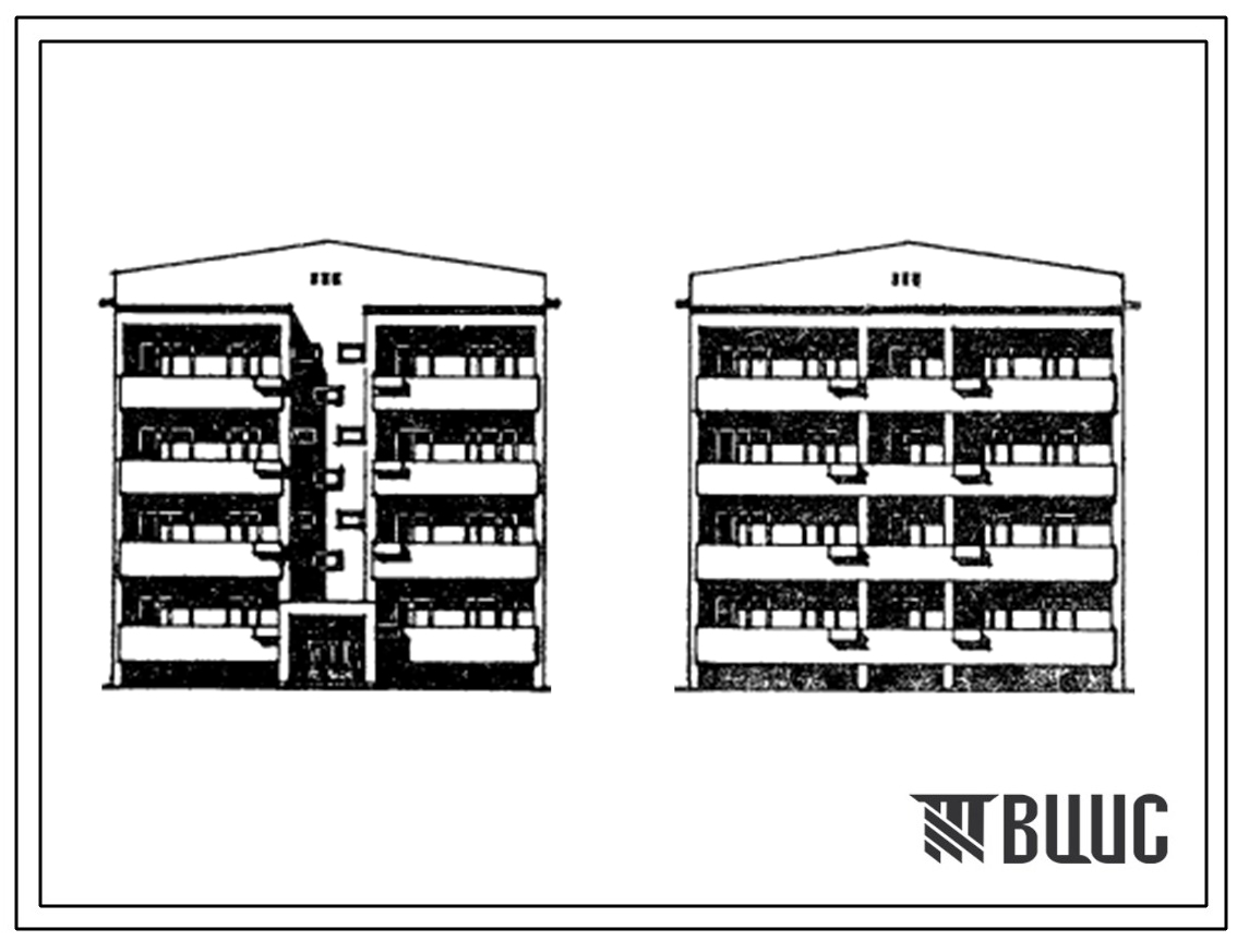 Типовой проект 114-77-76сп.85 4-этажный 1-секционный дом-блок на 16 квартир типа 1Б и 2Б. Для строительства в 4А и 4Г климатических подрайонах сейсмичностью 8 баллов на грунтах 2 типа просадочности.