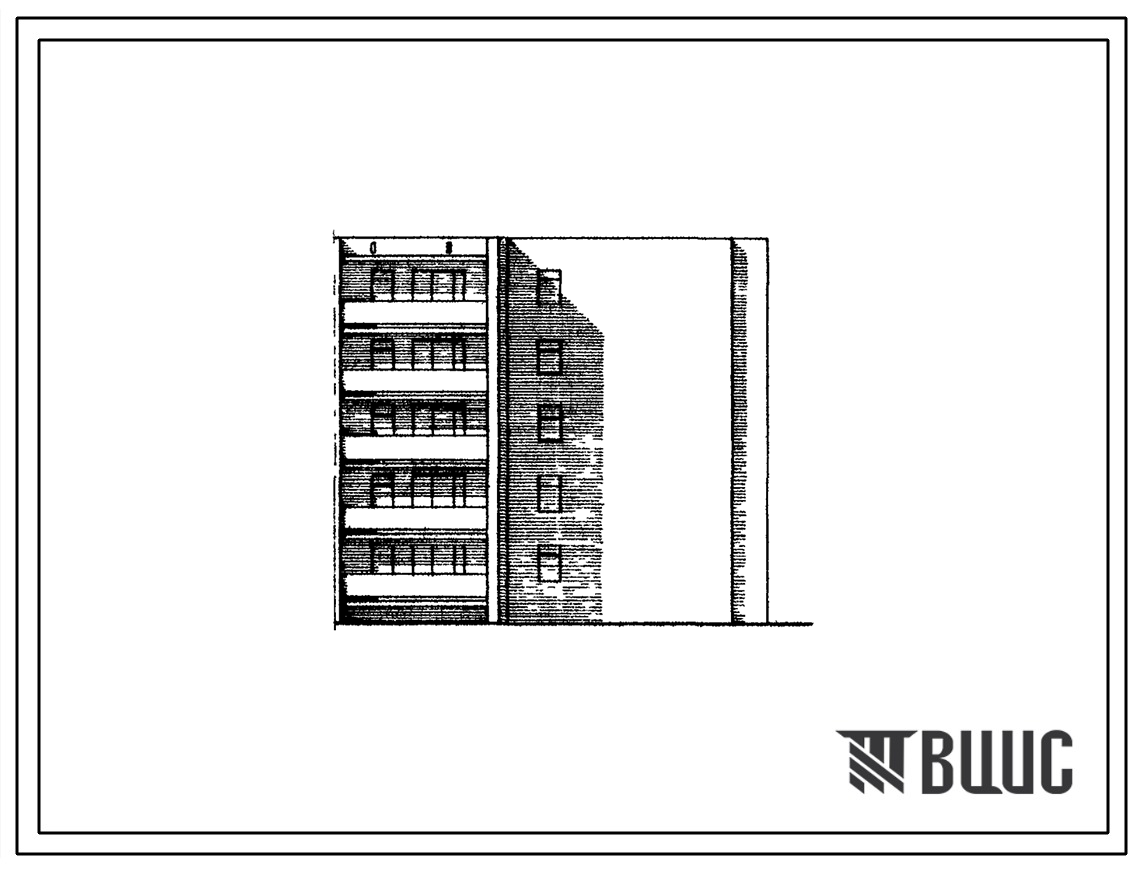 Типовой проект 85-09/1 Пятиэтажная блок-секция угловая правая на 15 квартир (однокомнатных 1Б-1, двухкомнатных 2Б-14). Для строительства в 1В климатическом подрайоне, 2 и 3 климатических районах