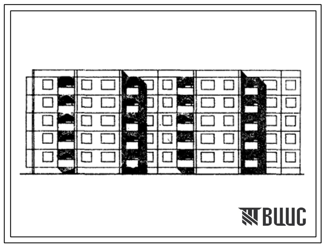 Типовой проект 92-018с/1 Блок-секция 5-этажная 39-квартирная торцовая, левая 1Б.1Б.2Б.3Б - 1Б.2Б.3Б.3Б
