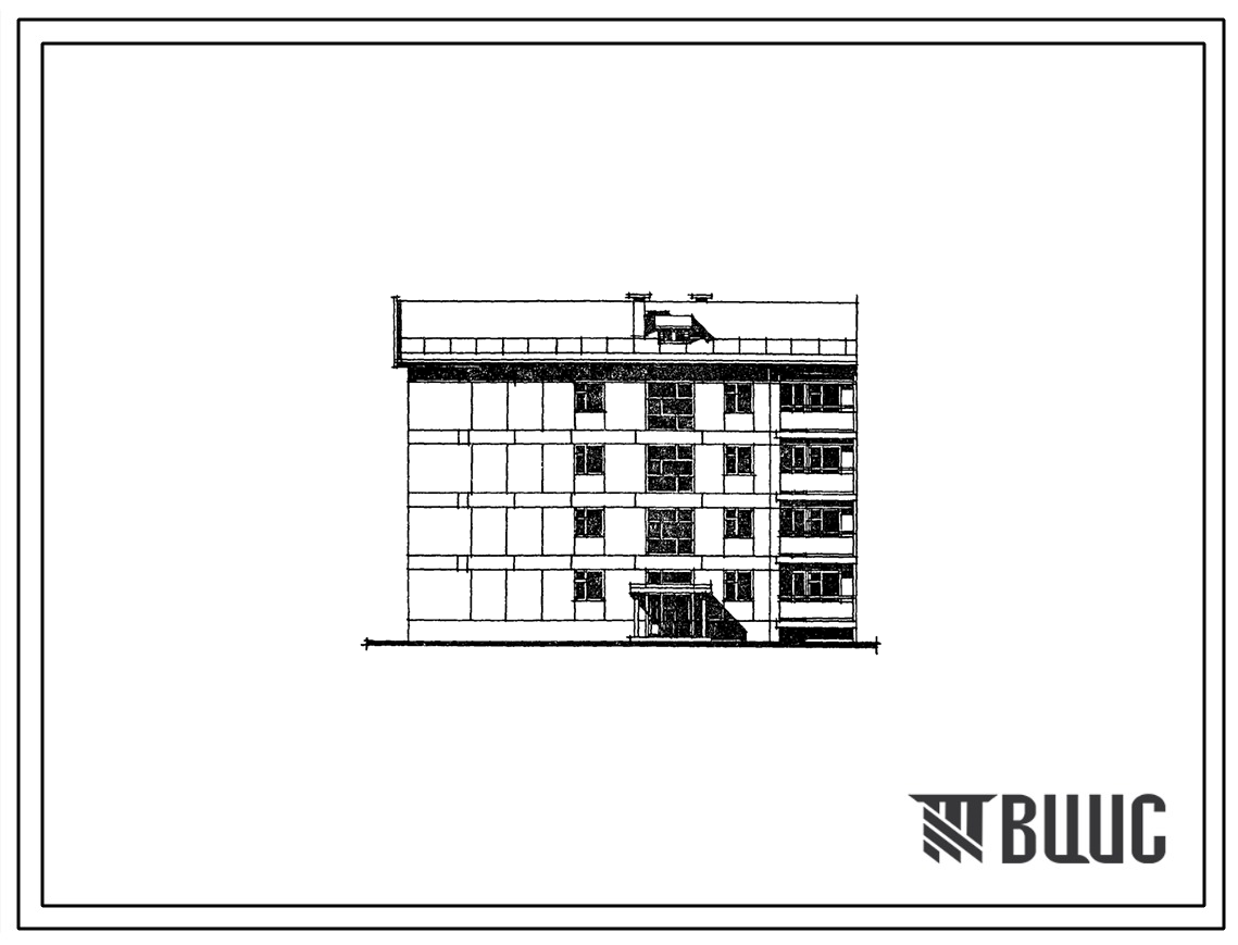 Типовой проект 24-0176.83 4-этажная 12-квартирная торцевая левая блок-секция. Для строительства во 2 и 3 климатических районах.