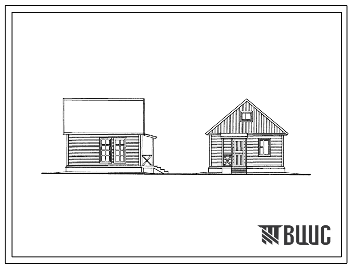 Типовой проект 186-000-544.86 Трехкомнатный летний садовый домик с мансардой деревянно-каркасной конструкции типа "Контейнер"