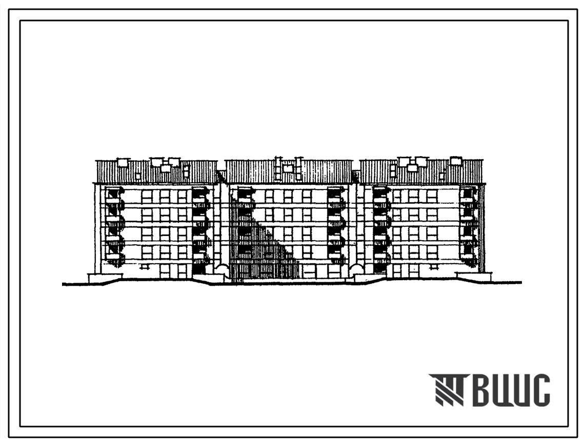 Типовой проект 113-64-27с.13.88 Пятиэтажный дом на 58 квартир, с квартирами для инвалидов на первом этаже