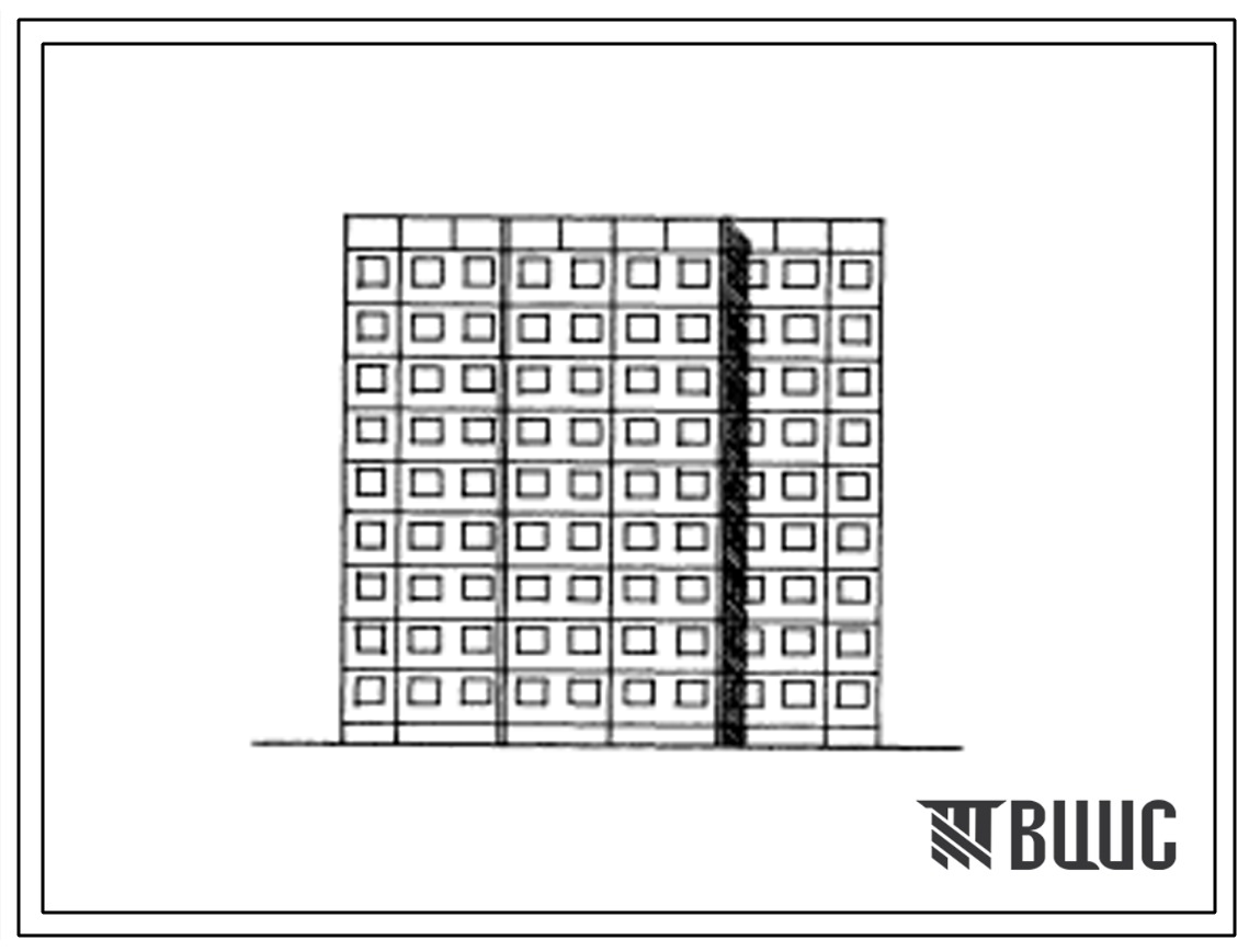 Типовой проект 141-012/1 Девятиэтажная блок-секция рядовая на 224 мест с квартирами на 14 человек. Для строительства в 1В и 2В климатических подрайонах