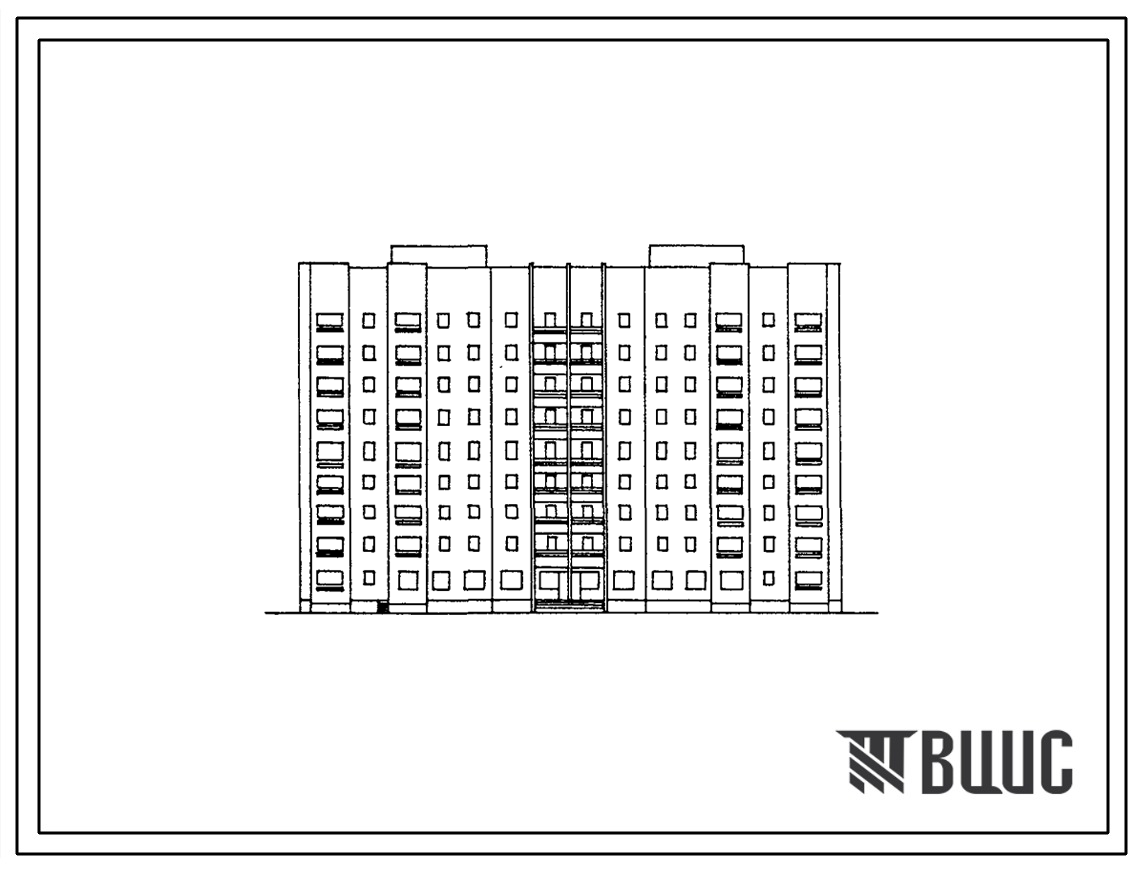 Типовой проект 118-153-25с.13.87 9-этажный 2-х секционный 68 квартирный жилой дом со стенами из монолитного железобетона с магазином товаров повседневного спроса на первом этаже (для Грузинской ССР) 