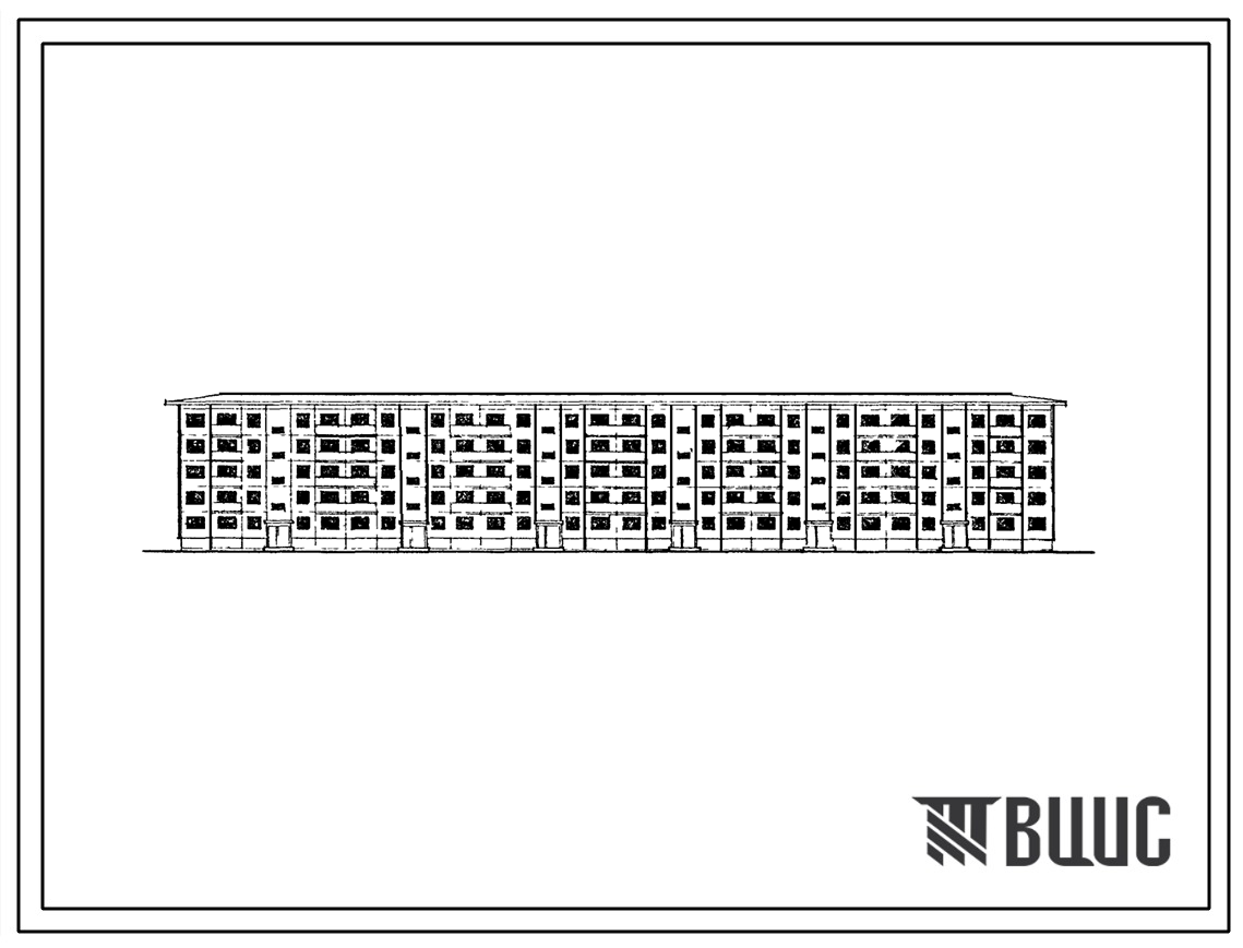 Типовой проект 1-464АС-15 Пятиэтажный шестисекционный крупнопанельный жилой дом на 90 квартир.