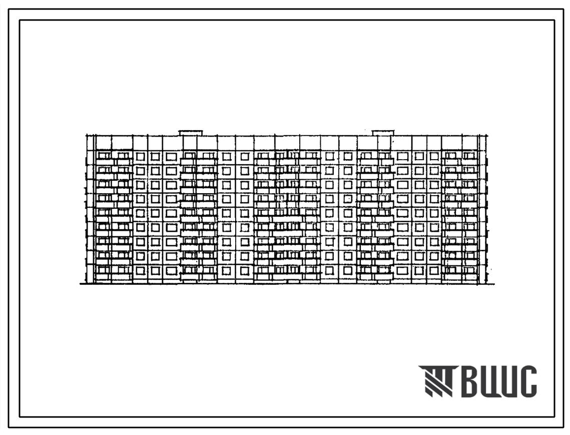 Фасады Типовой проект 111-90-103.86 9-этажный, 2-секционный, 142-квартирный молодежный кооперативный жилой дом