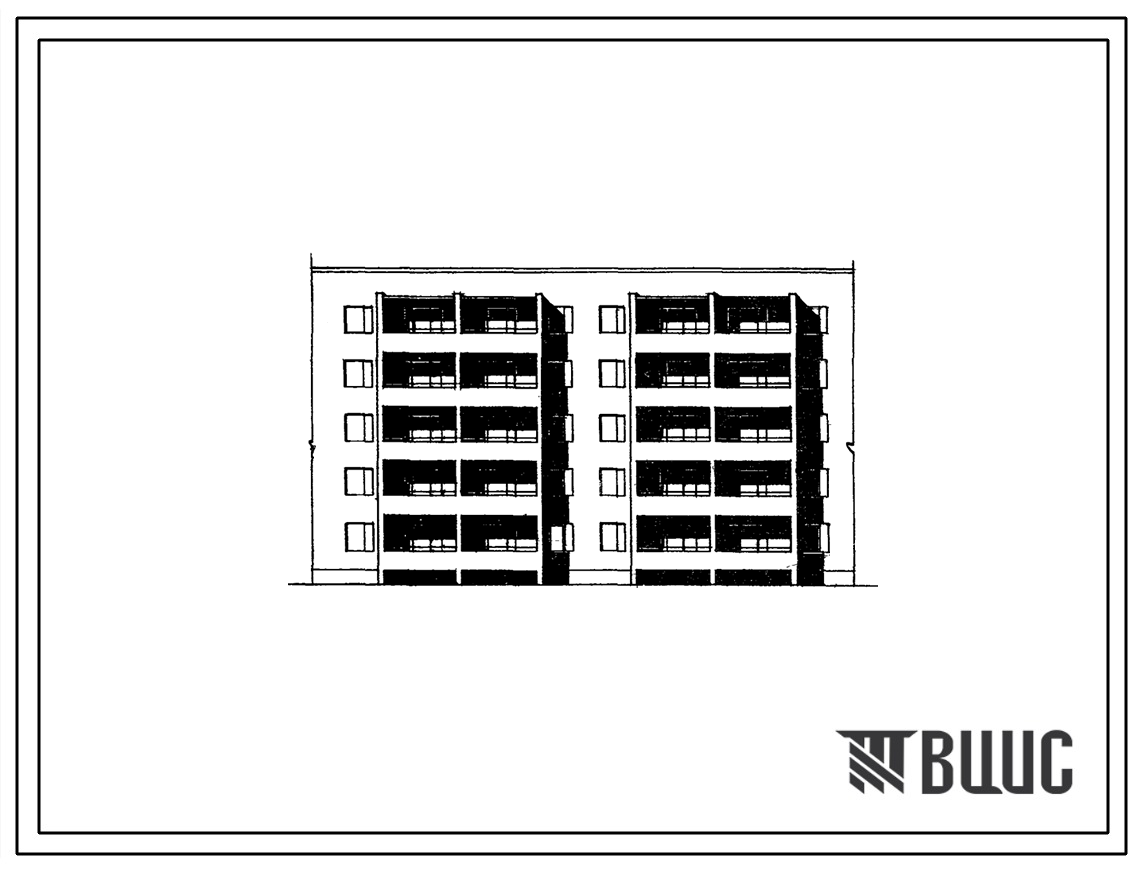 Типовой проект 86-07 Рабочие чертежи вариантов пятиэтажной блок-секции на 20 квартир торцевых решений.