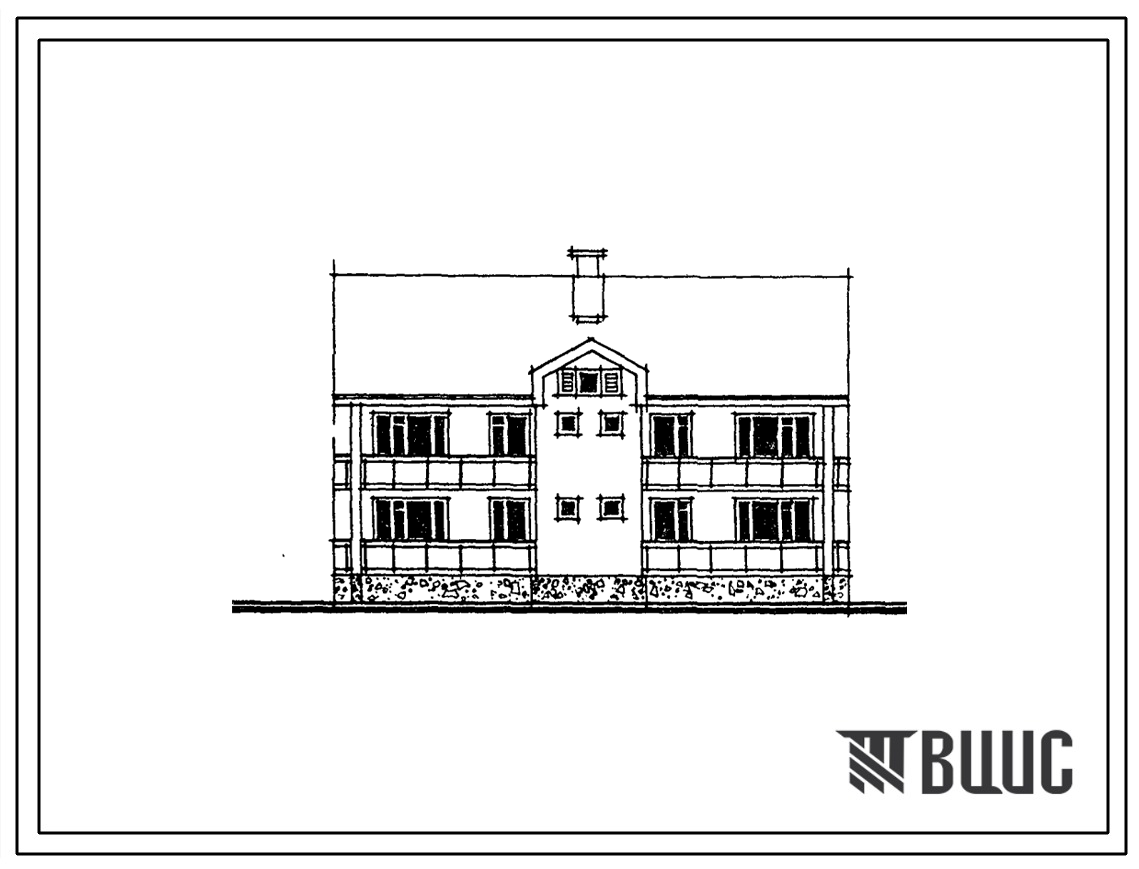 Типовой проект 89-0118.13.87 Блок-секция рядовая 2-этажная 4-квратирная с 3-комнатными квартирами. Для строительства в Белорусской ССР.