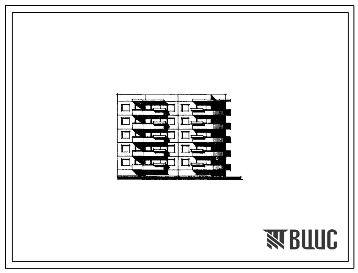 Типовой проект 152-05 Пятиэтажная 20-квартирная торцевая блок-секция левая (двухкомнатных 2Б-15; трехкомнатных 3Б-5).