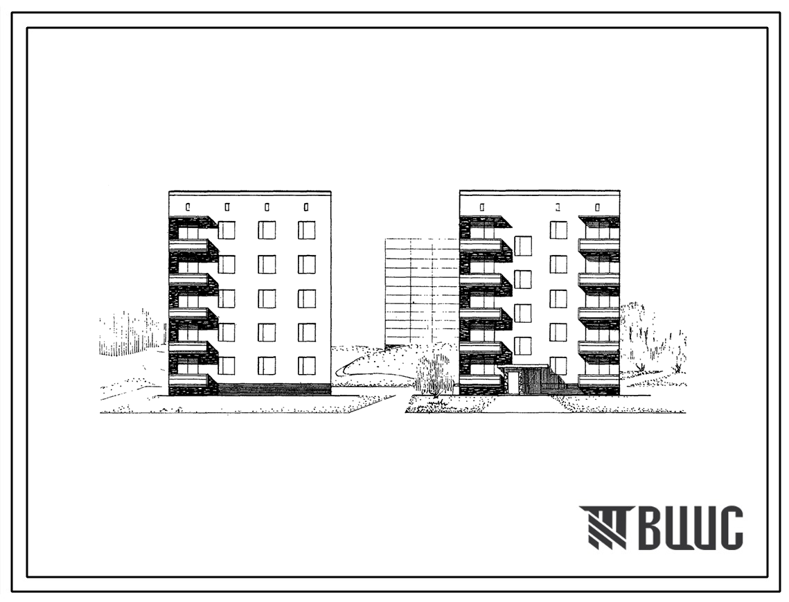 Типовой проект 87-06 Пятиэтажная блок-секция рядовая левая на 10 квартир для строительства в 3 строительно-климатической зоне.