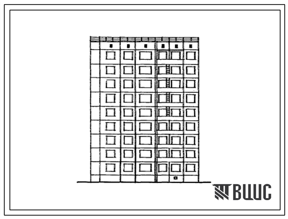 Типовой проект 97-092/1 Девятиэтажная блок-секция угловая левая на 36 квартир (двухкомнатных 2Б-19, трехкомнатных 3Б-8, четырехкомнатных 4Б-9). Для строительства в 1В климатическом подрайоне Красноярского края