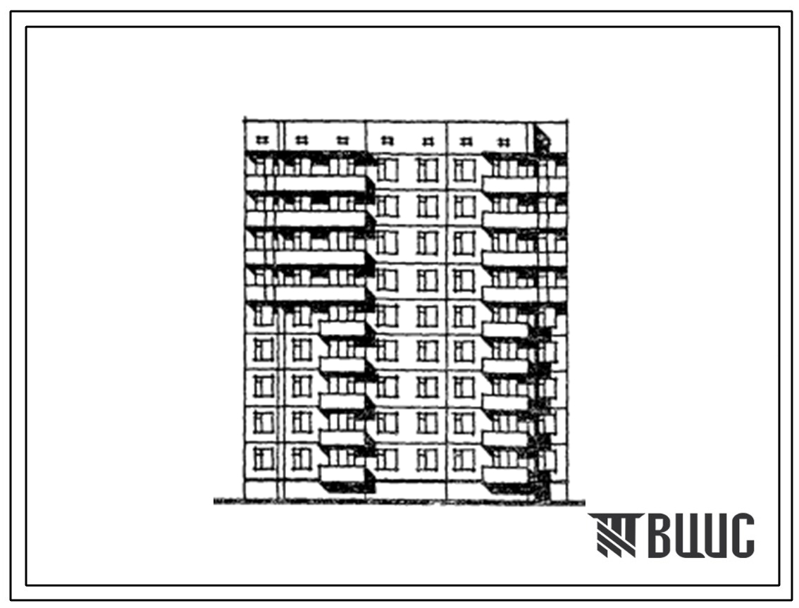 Типовой проект 185-09.13.86 Блок-секция 9-этажная 36-квартирная рядовая левая 1Б-2Б-3Б-4Б (для строительства в г. Северодвинске)