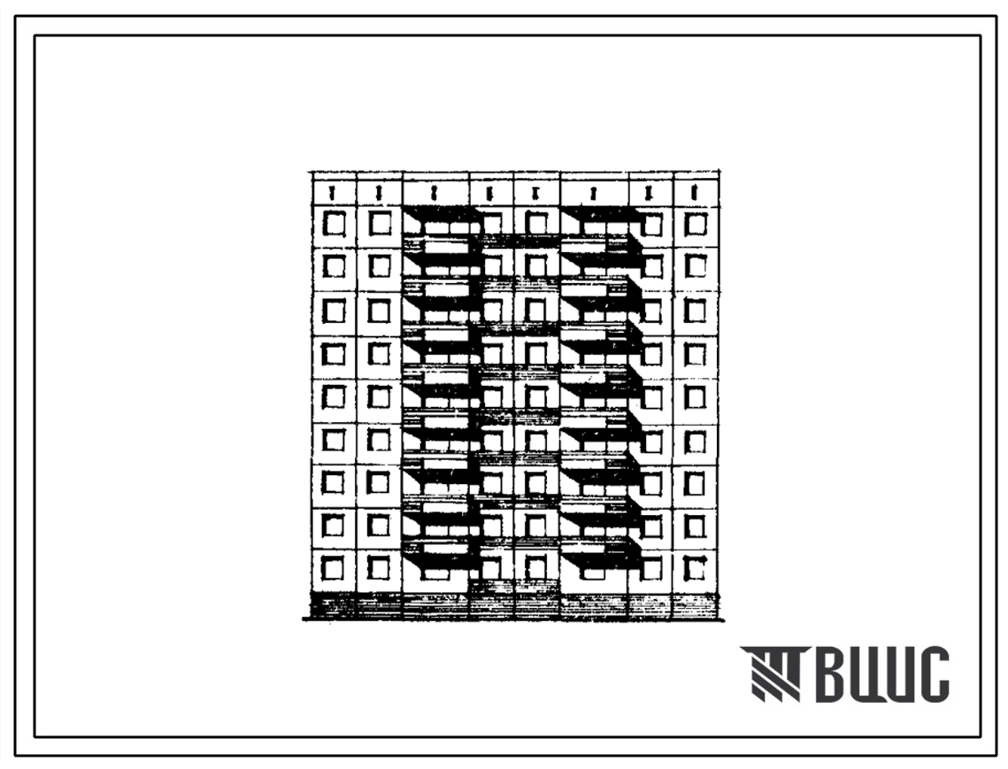 Типовой проект 97-055с/1 Блок-секция девятиэтажная 36 квартирная рядовая (однокомнатных 1Б — 1, двухкомнатных 2Б — 17, трехкомнатных 3Б — 18). Для строительства в IА климатическом подрайоне сейсмичностью 8 баллов.