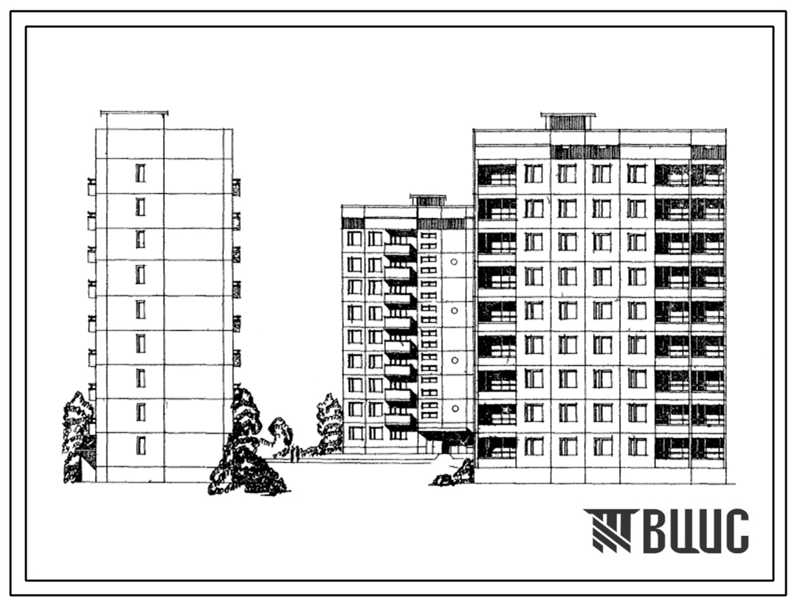Типовой проект 135-037с 9-этажная 36-квартирная торцевая блок-секция 1А.2Б.2Б.3А (левая)