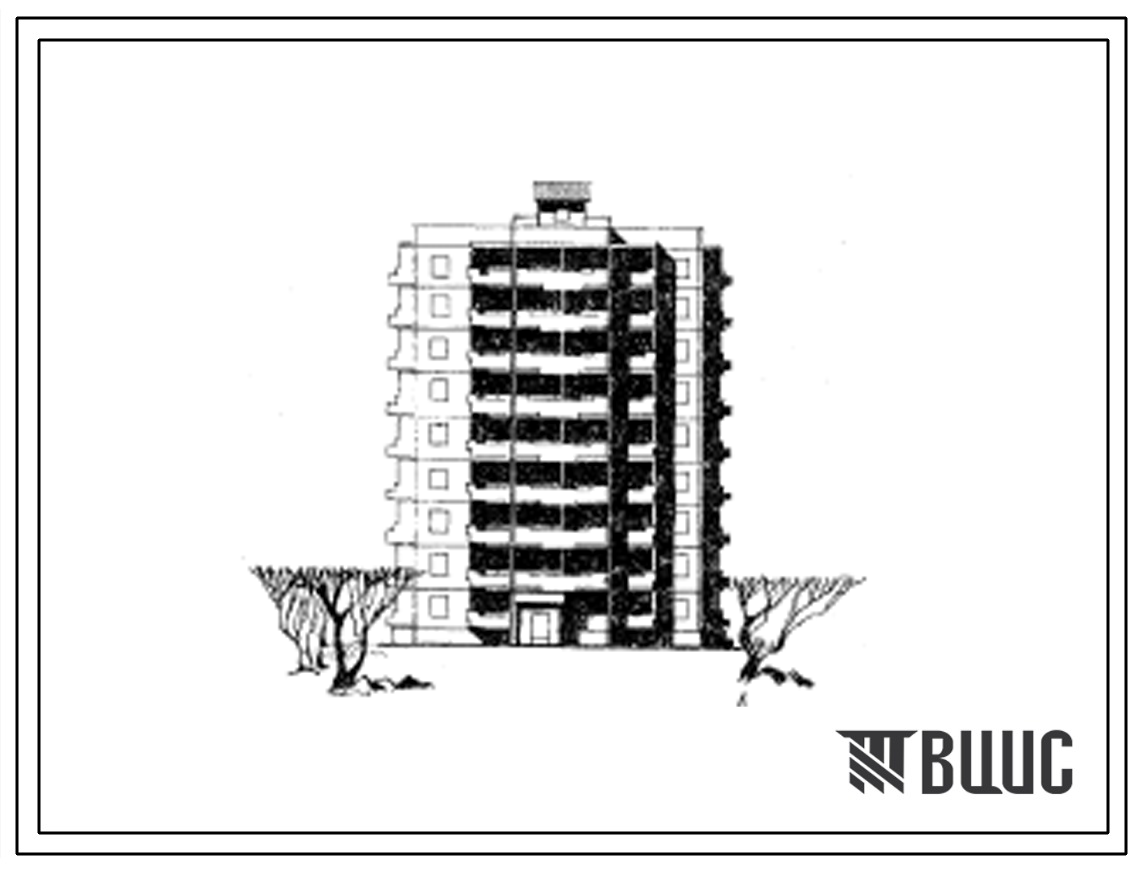 Типовой проект 111-92-24с/1 Девятиэтажный односекционный дом на 44 квартиры (однокомнатных 1Б, двухкомнатных 2Б-36). Для строительства во 2 и 3 климатических районах сейсмичностью 7 баллов